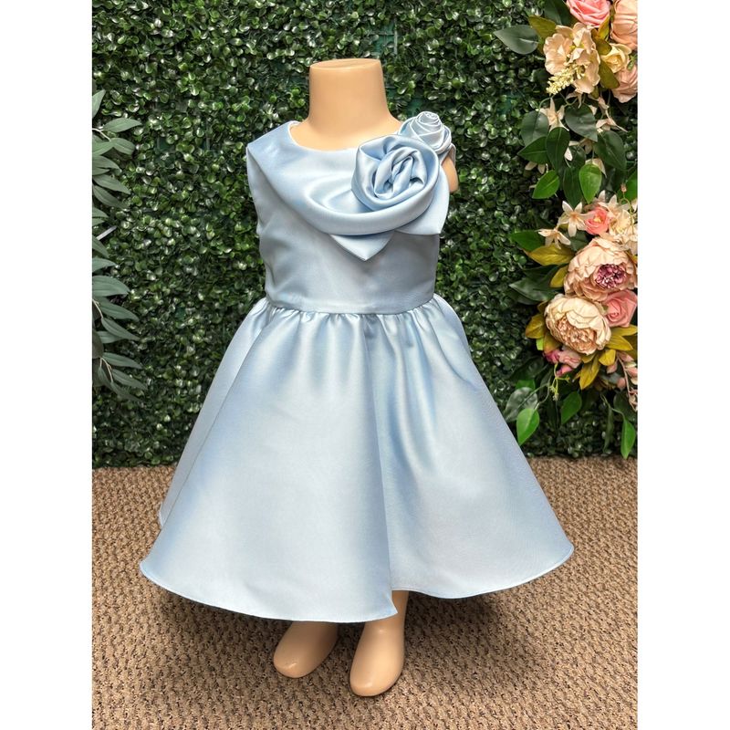 LIGHT BLUE TAFFETA DRESS COLLAR FLOWER APPPLIQUE / L3452-55 LIGHT BLUE TAFFETA DRESS COLLAR FLOWER APPPLIQUE / L3452-55