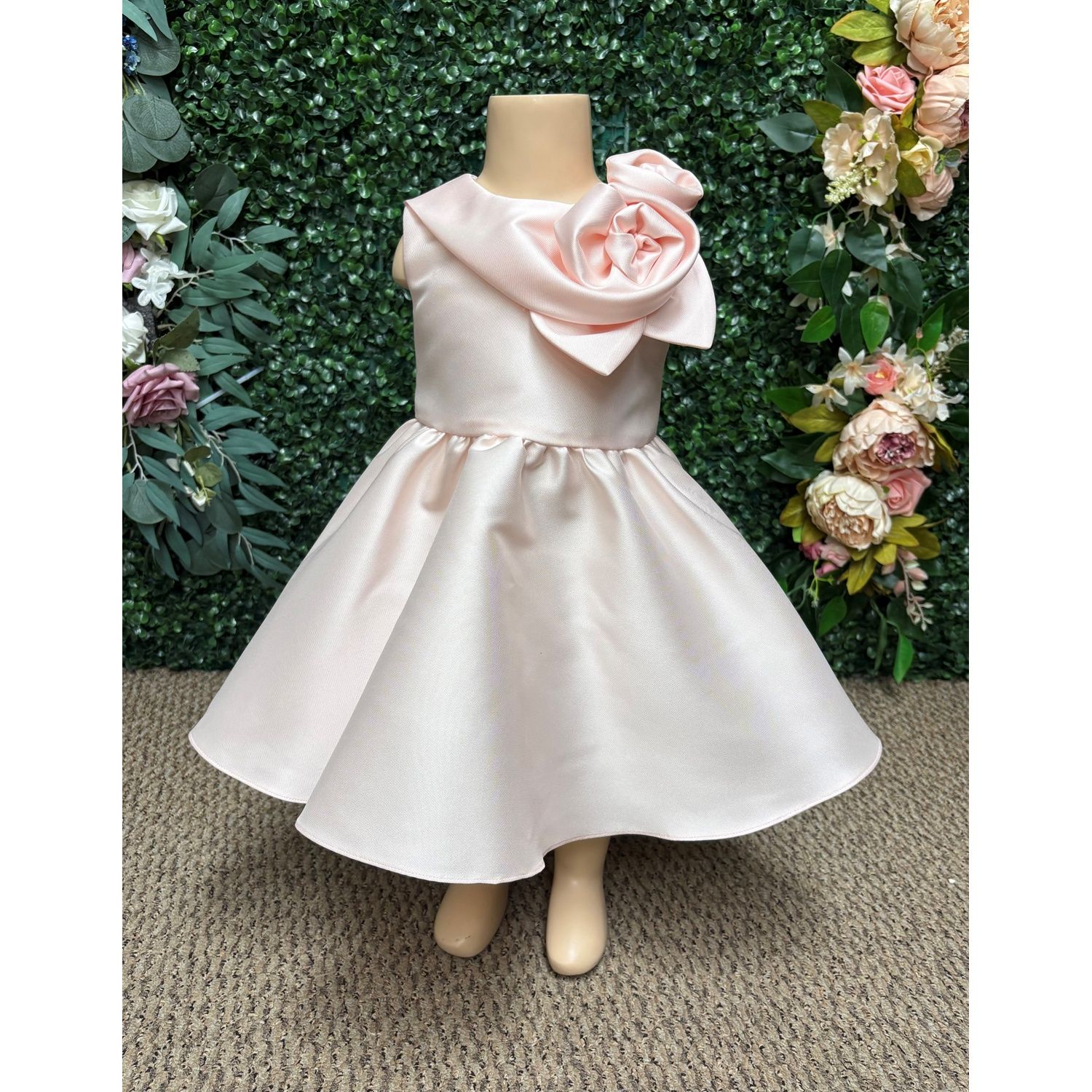 LIGHT PINK TAFFETA DRESS COLLAR & FLOWER APPLIQUE / L3452-191