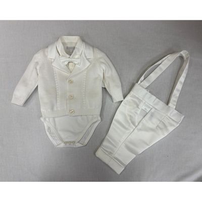 4PC CARDIGAN ONZIE TOP & SATIN PANT BOWTIE / A3406/BE/BY-90R