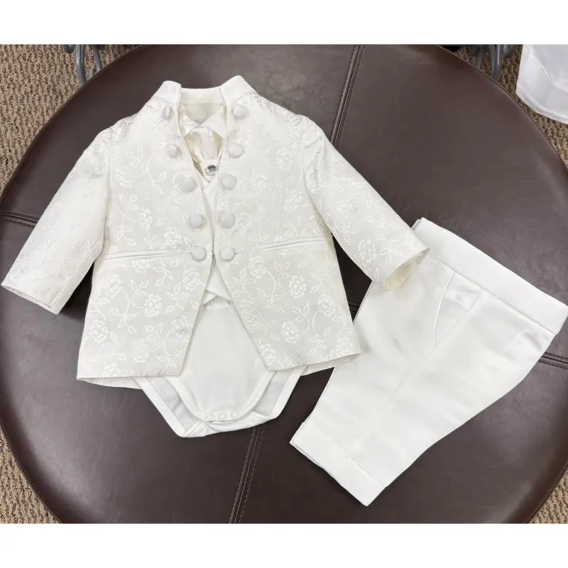 5PC WHITE BROCADELIKE JACKET &TIE-VEST-ONZIE SHIRT-PANT / B3415/G/BY-412 5PC WHITE BROCADELIKE JACKET &TIE-VEST-ONZIE SHIRT-PANT / B3415/G/BY-412