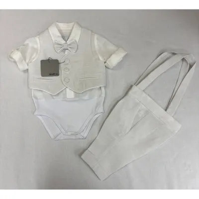 4PC LIGHT GREY VEST SET CREAM ONZIE TOP TEXTURED / C3421/BE/BY