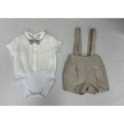 2PC BEIGE ONZIE TOP TAUPE SHORTS / A3403/BE/BR/BY-81