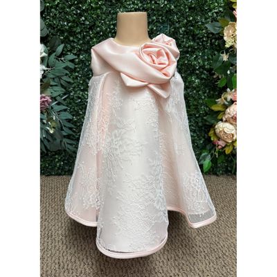 ROSE LACE DRESS TAFFETTA COLLAR & FLOWER SLEEVELESS / L3453/P-620