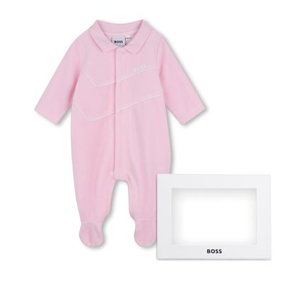 3PC PINK TRACKSUIT & WHITE TSHIRT HOODED BOSS LOGO / J53332-46L