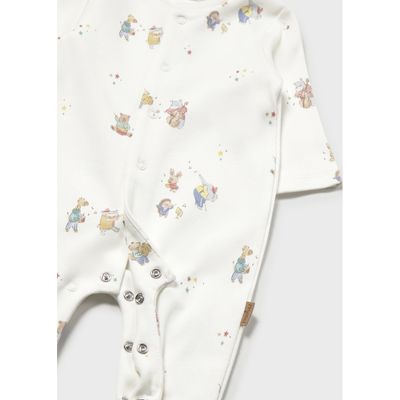 OFF WHITE SLEEPER MUSICAL ANIMAL PRINT FRONT CLOSURE / 2767-087