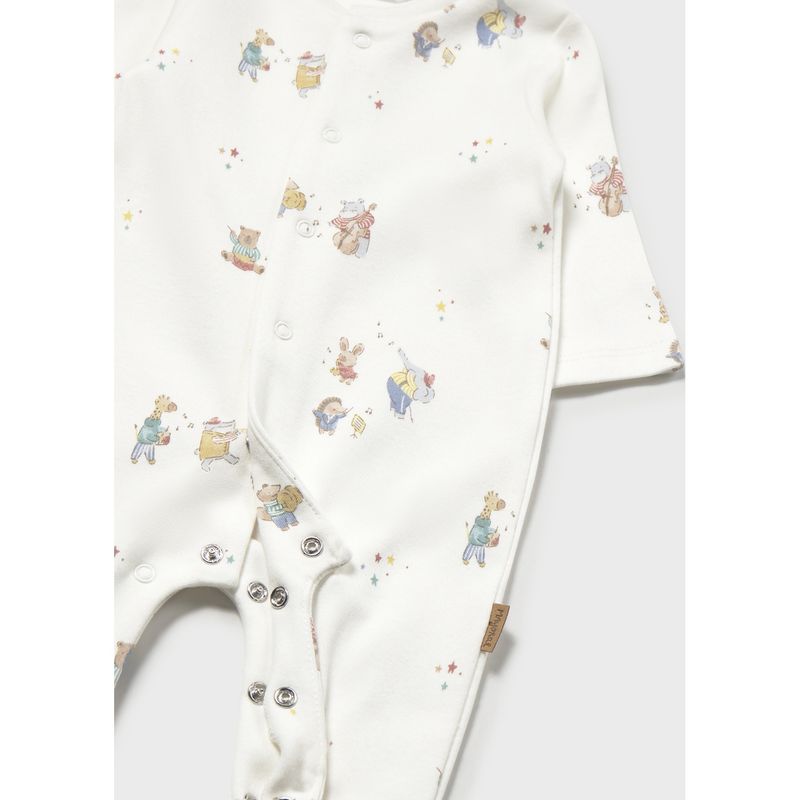 OFF WHITE SLEEPER MUSICAL ANIMAL PRINT FRONT CLOSURE / 2767-087