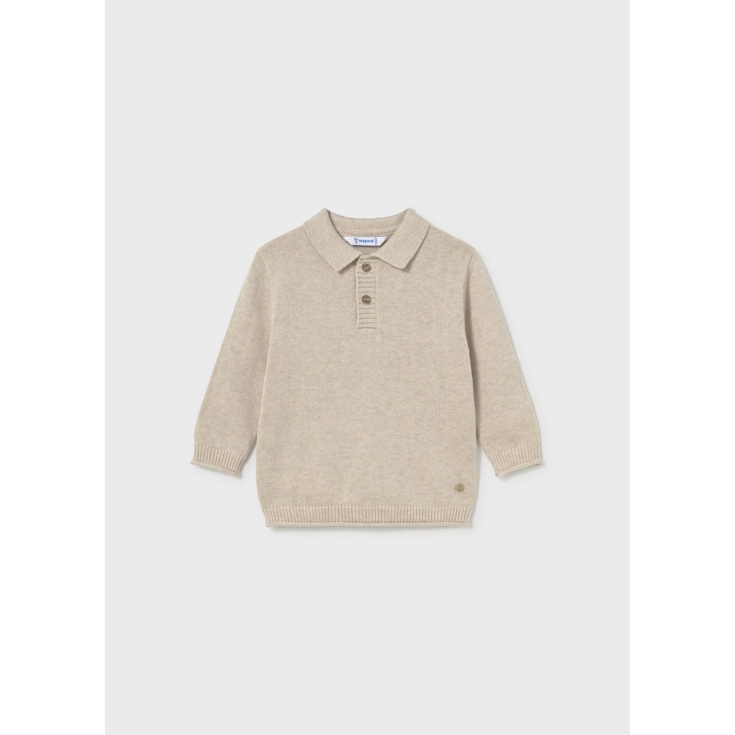 BEIGE POLO SWEATER LONG SLEEVE / 2376-084