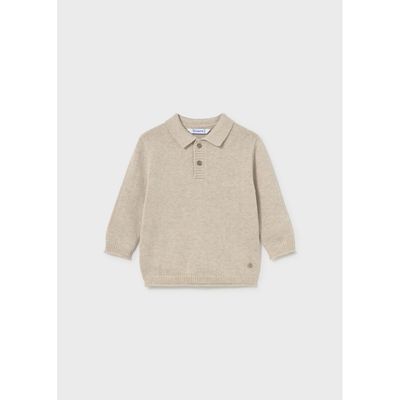 BEIGE POLO SWEATER LONG SLEEVE / 2376-084