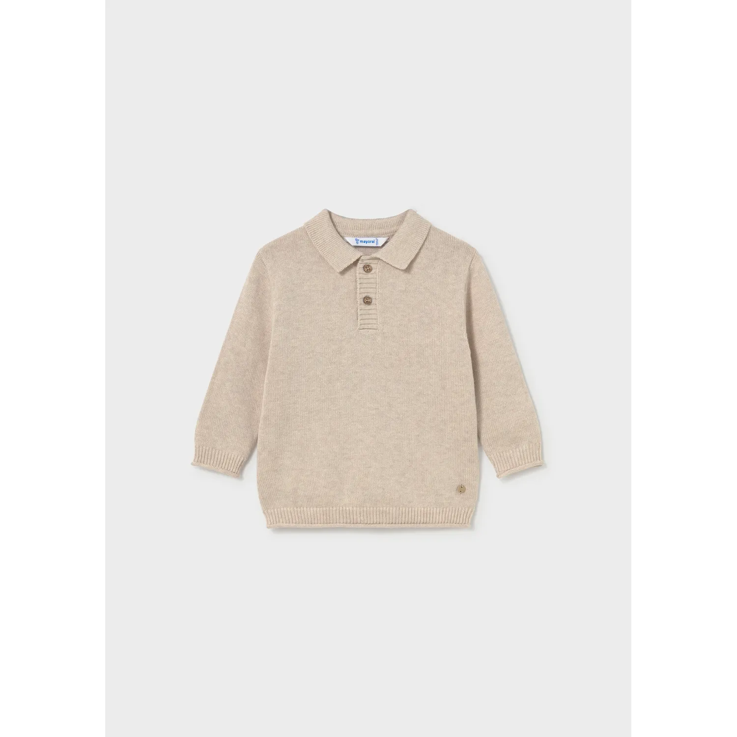 BEIGE POLO SWEATER LONG SLEEVE / 2376-064