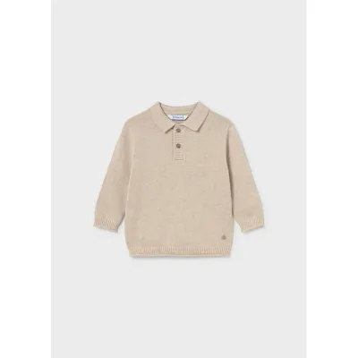 BEIGE POLO SWEATER LONG SLEEVE / 2376-064