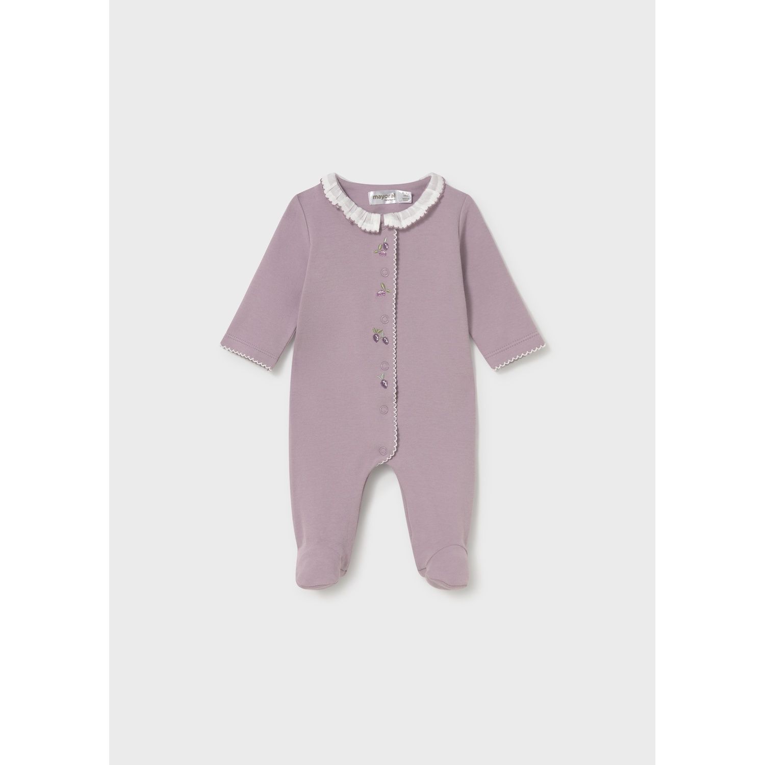 MAUVE SLEEPER WHITE FRILL COLLAR FRONT CLOSURE / 2754-083