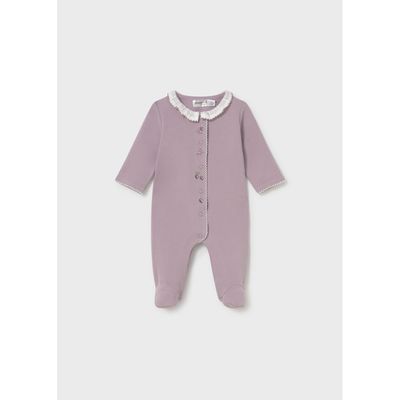MAUVE SLEEPER WHITE FRILL COLLAR FRONT CLOSURE / 2754-083