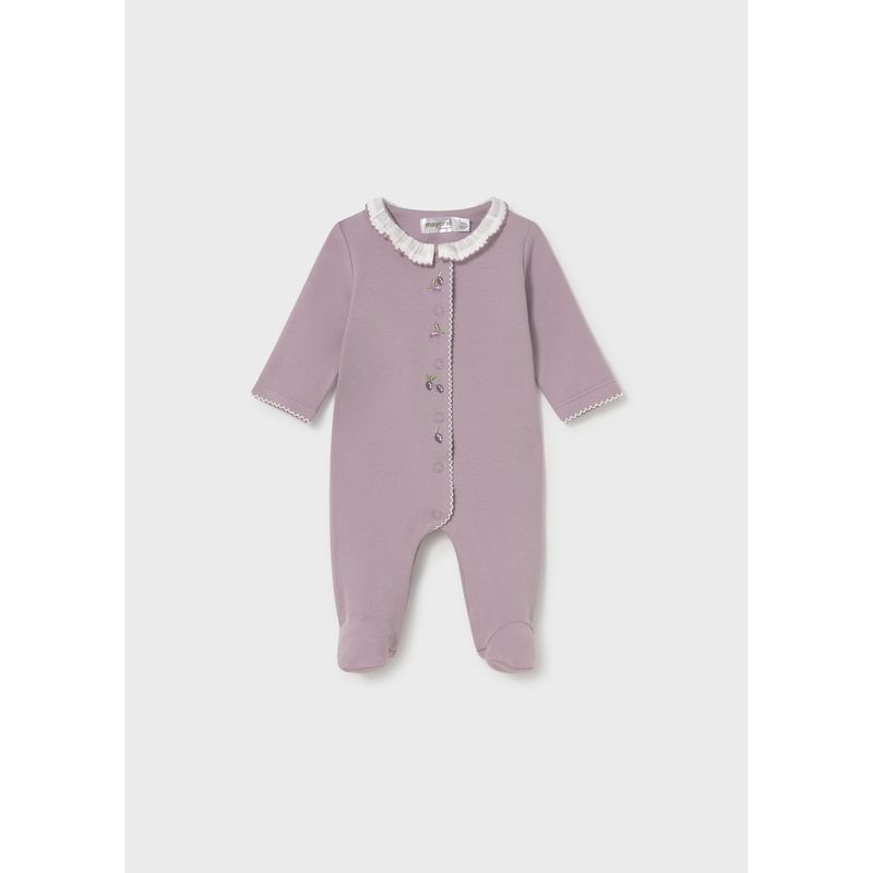MAUVE SLEEPER WHITE FRILL COLLAR FRONT CLOSURE / 2754-083