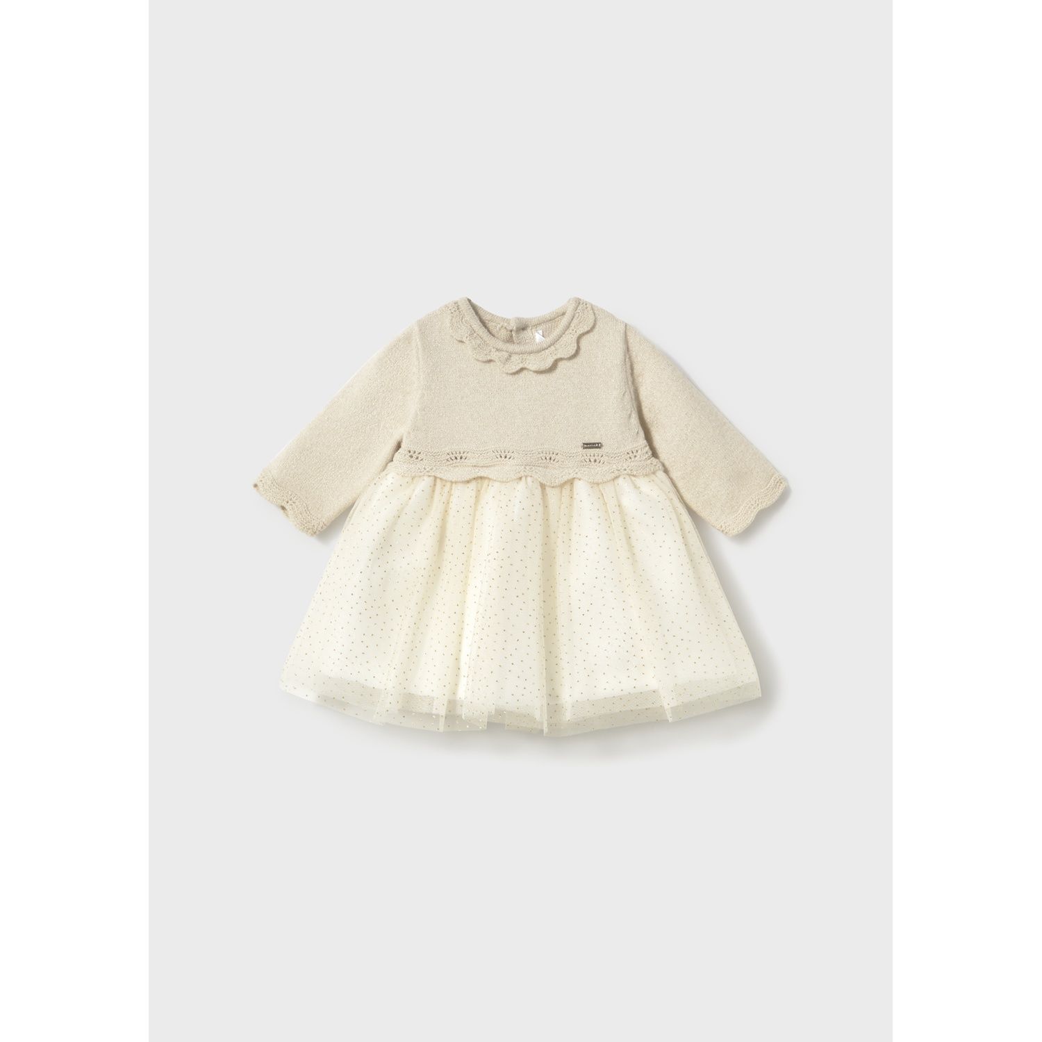 CHAMPAGNE GOLD DRESS KNIT & SPARKLY TULLE SKIRT / 2809-047