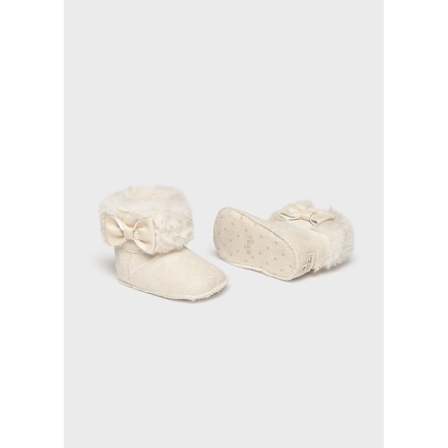 BEIGE BOOT FUR & BOW TRIM / 9163-062