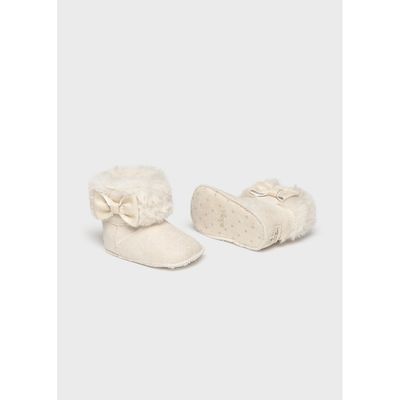 BEIGE BOOT FUR & BOW TRIM / 9163-062