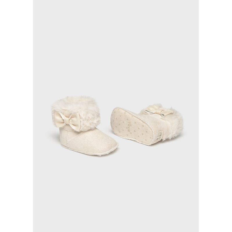 BEIGE BOOT FUR & BOW TRIM / 9163-062