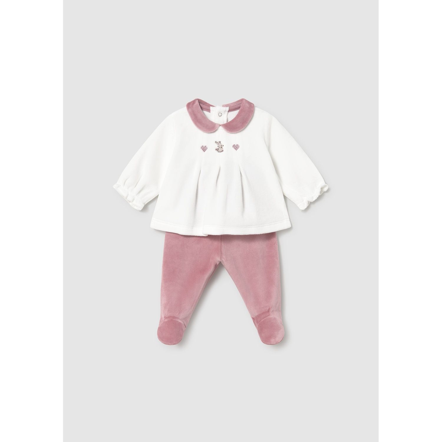 2PC WHITE & PINK VELOUR LEG WARMER SET 9-18M NO FEET / 2512-020 2PC WHITE & PINK VELOUR LEG WARMER SET 9-18M NO FEET / 2512-020