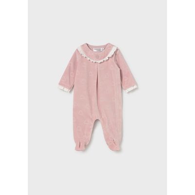 ROSE VELOUR SLEEPER WHTE TRIM PRINTED / 2749-067