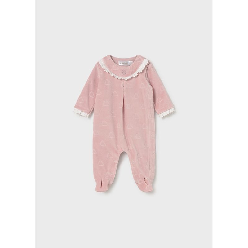 ROSE VELOUR SLEEPER WHTE TRIM PRINTED / 2749-067