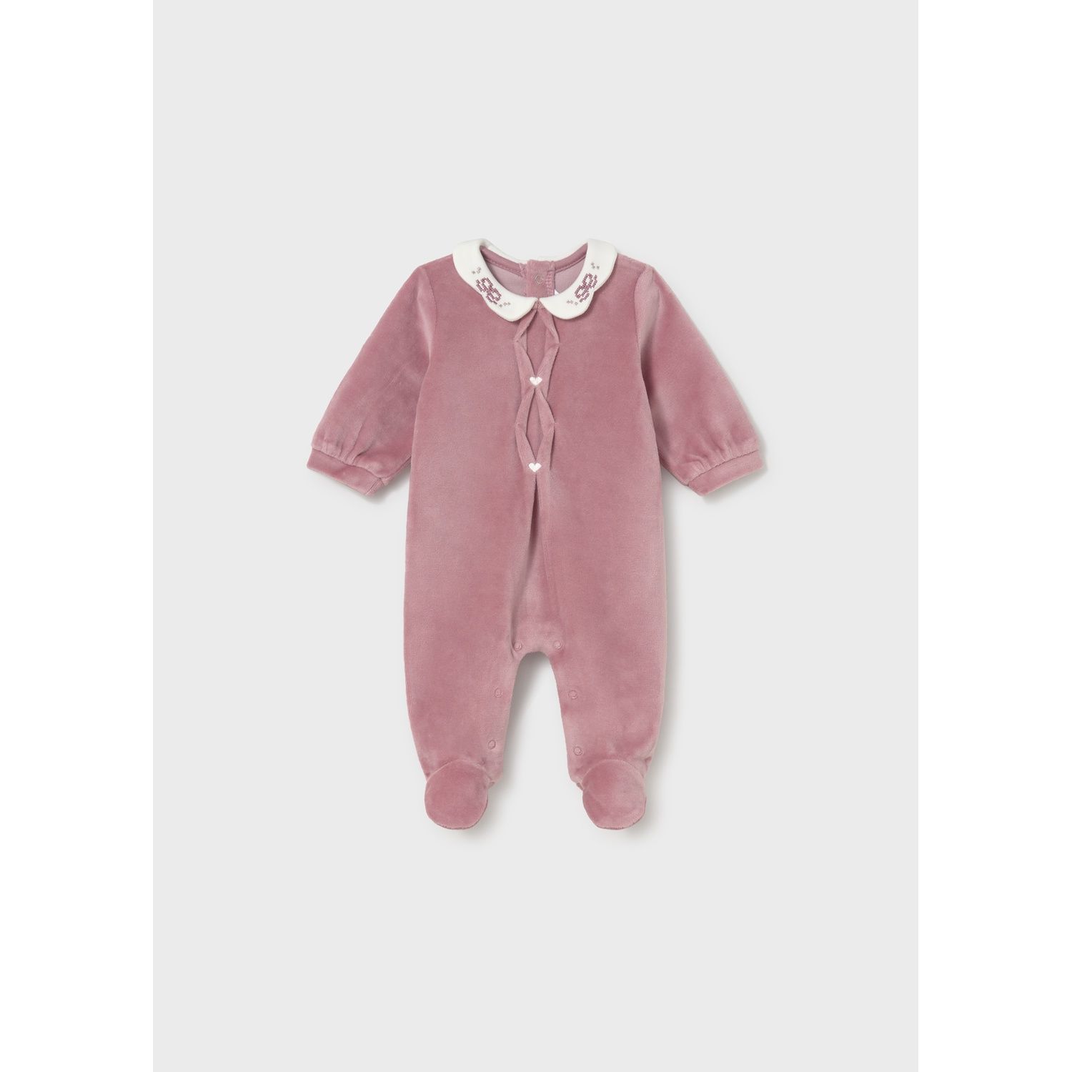 PINK VELOUR SLEEPER WHITE COLLAR / 2750-071
