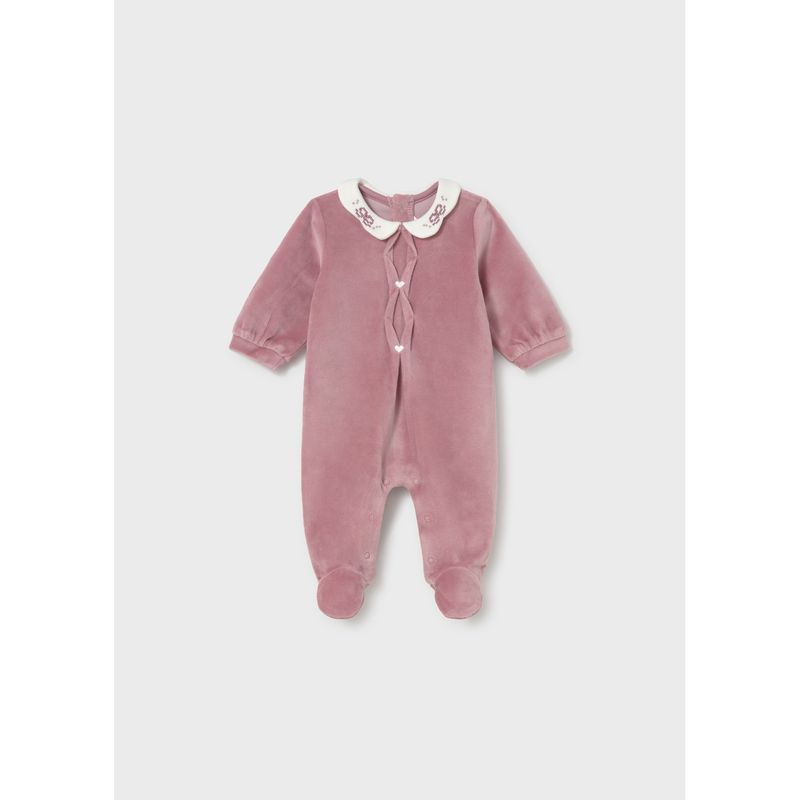 PINK VELOUR SLEEPER WHITE COLLAR / 2750-071