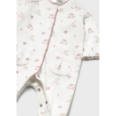 CREAM SLEEPER PINK PRINT FRONT CLOSURE / 2751-072A