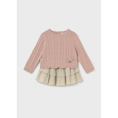 2PC PINK & GOLD LAME SKIRT SET 2 TIER PLEATED SKIRT / 2955-050