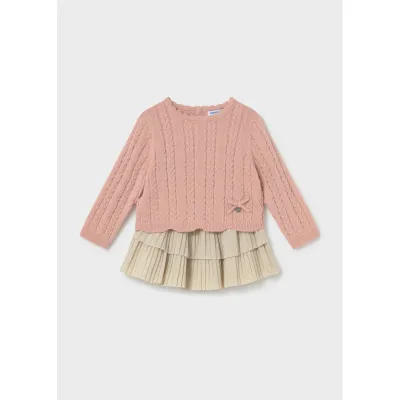 2PC PINK & GOLD LAME SKIRT SET 2 TIER PLEATED SKIRT / 2955-050