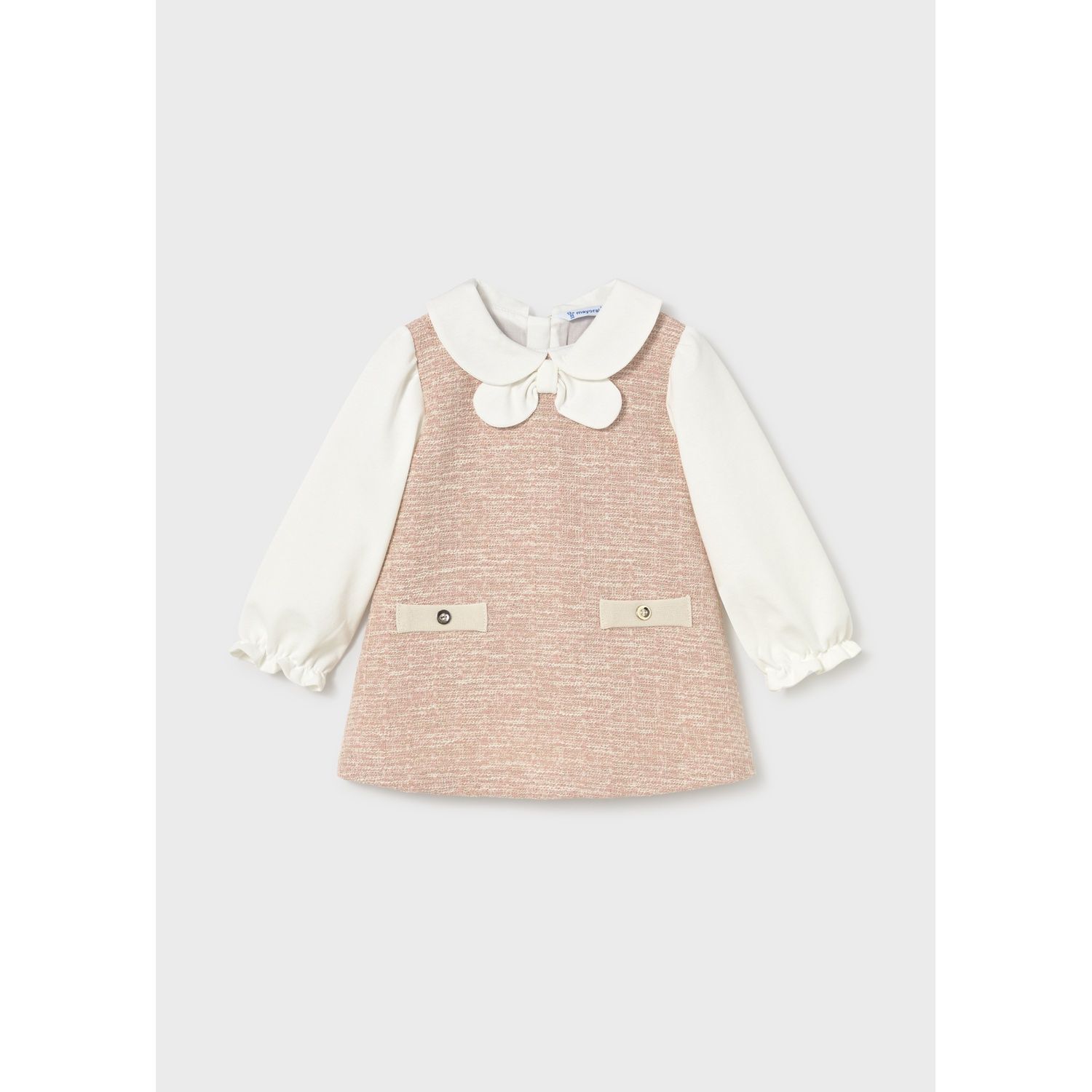 ROSE TWEED DRESS CREAM IMITATION BLOUSE / 2948-029