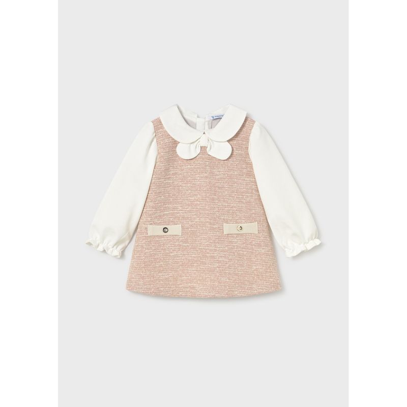 ROSE TWEED DRESS CREAM IMITATION BLOUSE / 2948-029