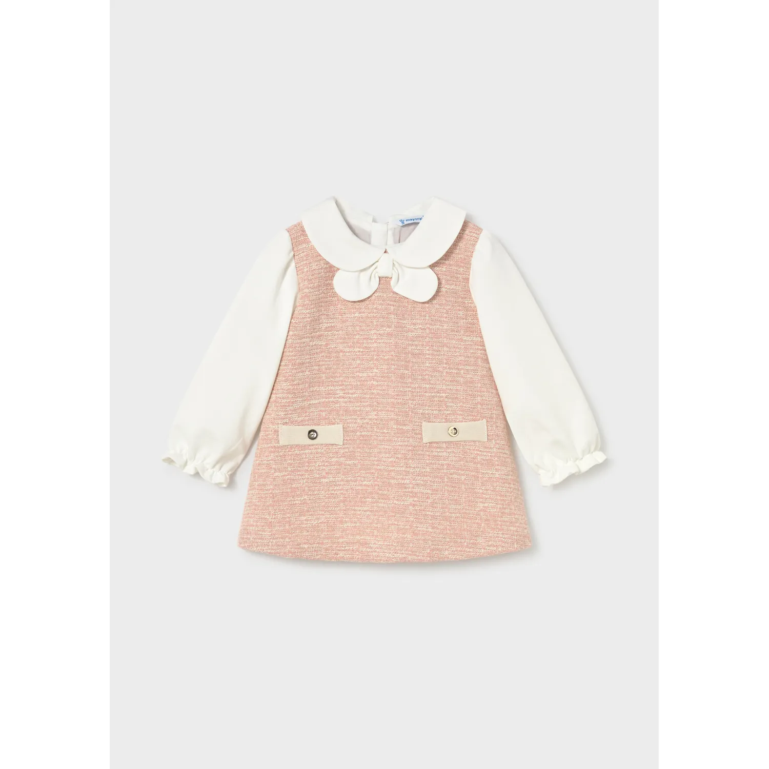 ROSE TWEED DRESS CREAM IMITATION BLOUSE / 2948-029
