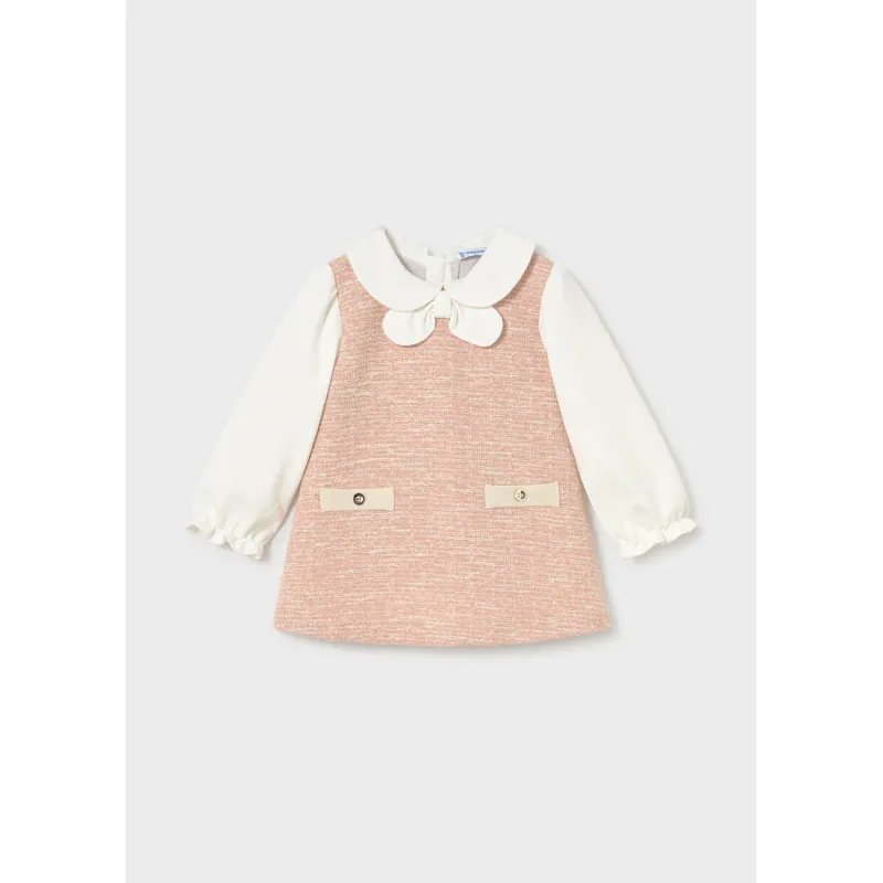 ROSE TWEED DRESS CREAM IMITATION BLOUSE / 2948-029