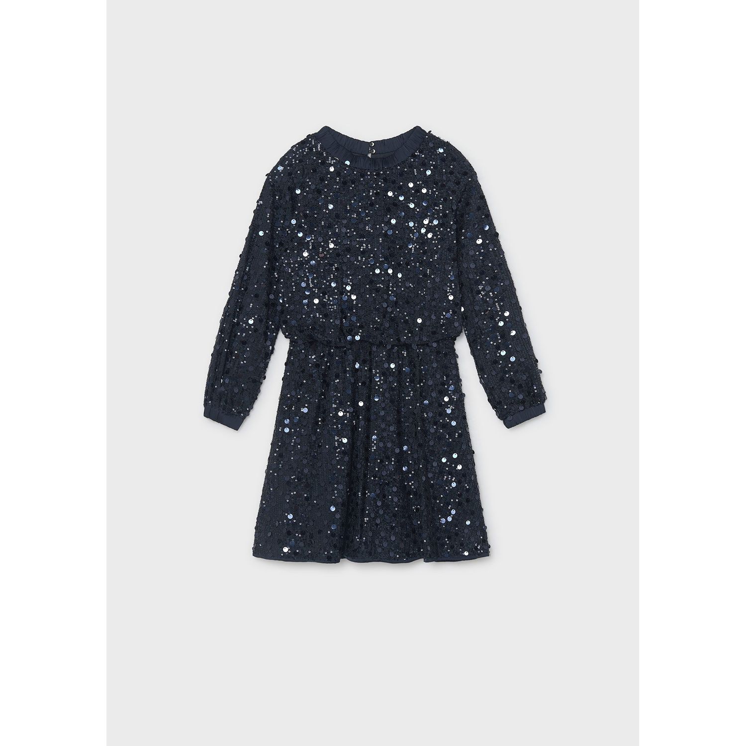 NAVY SEQUIN DRESS LONG SLEEVE / 7938-049