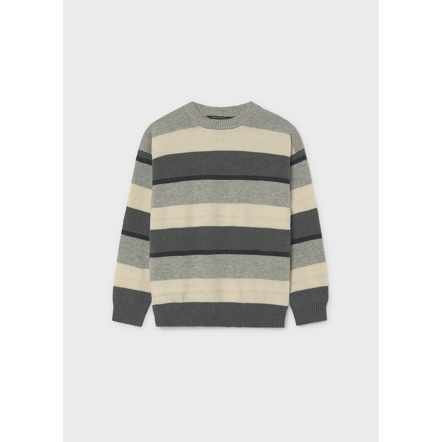 CHARCOAL BLOCK KNIT SWEATER / 7330-085