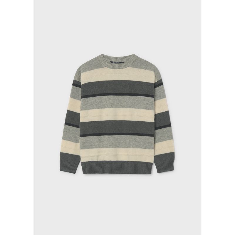 CHARCOAL BLOCK KNIT SWEATER / 7330-085
