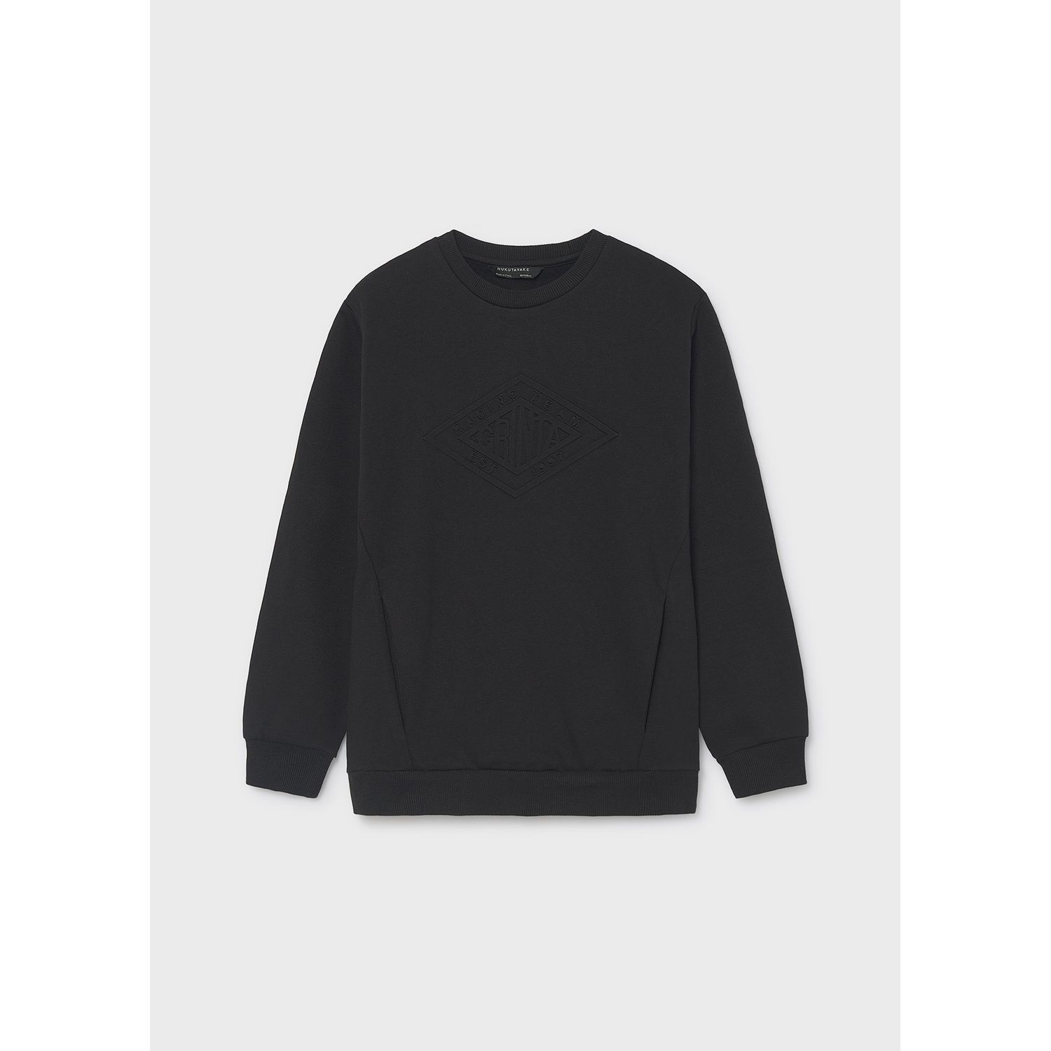 BLACK EMBOSSED PULLOVER SWEATER FLEECE / 7410-040