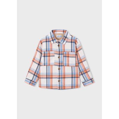PINK BLUE CREAM PLAID OVERSHIRT WITH POCKET / 4142-090