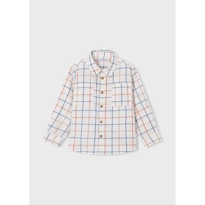 BEIGE CHECK SHIRT WITH POCKET / 4144-094