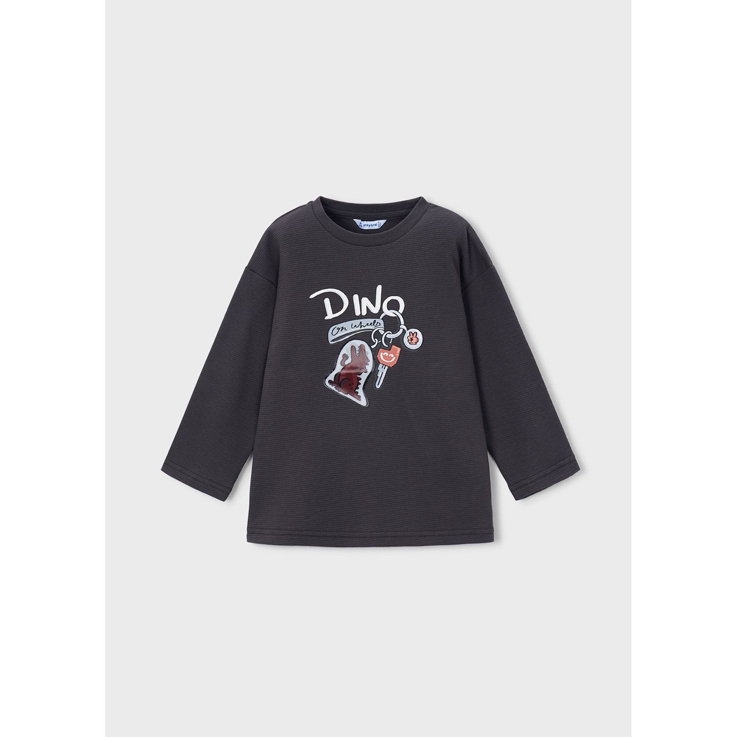 BLACKBOARD BLACK TSHIRT DINO PRINT LONG SLEEVE / 4010-016
