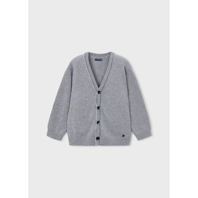 GREY KNIT CARDIGAN BLACK TRIM / 4302-042