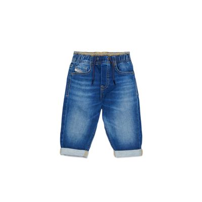 BLUE DENIM PANT RELAXED FIT ELASTIC WAIST / K00311-K01