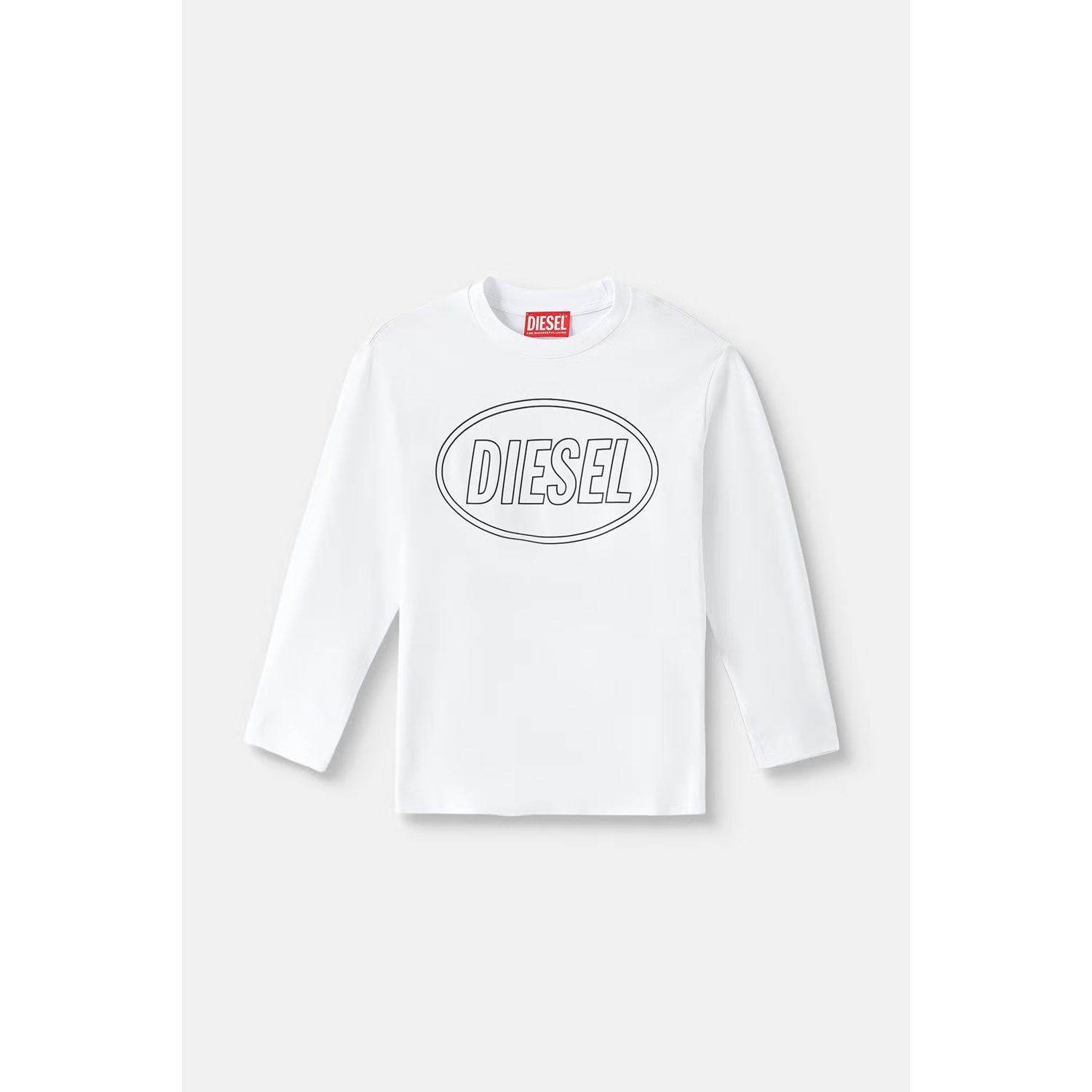 WHITE TSHIRT BLACK DSL LOGO PRINT LONG SLEEVE / J03037-K100