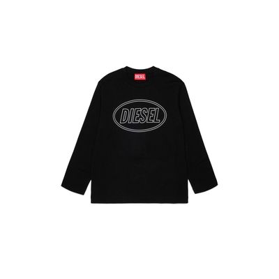 BLACK TSHIRT WHITE DSL LOGO LONG SLEEVE / J03037-K900