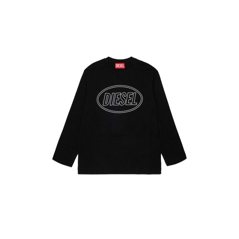 BLACK TSHIRT WHITE DSL LOGO LONG SLEEVE / J03037-K900