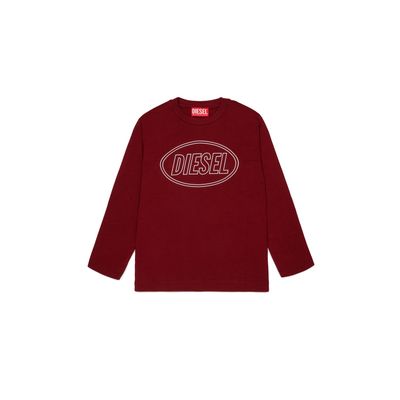 DARK RED TSHIRT WHITE DSL LOGO LONG SLEEVE / J03037-K440