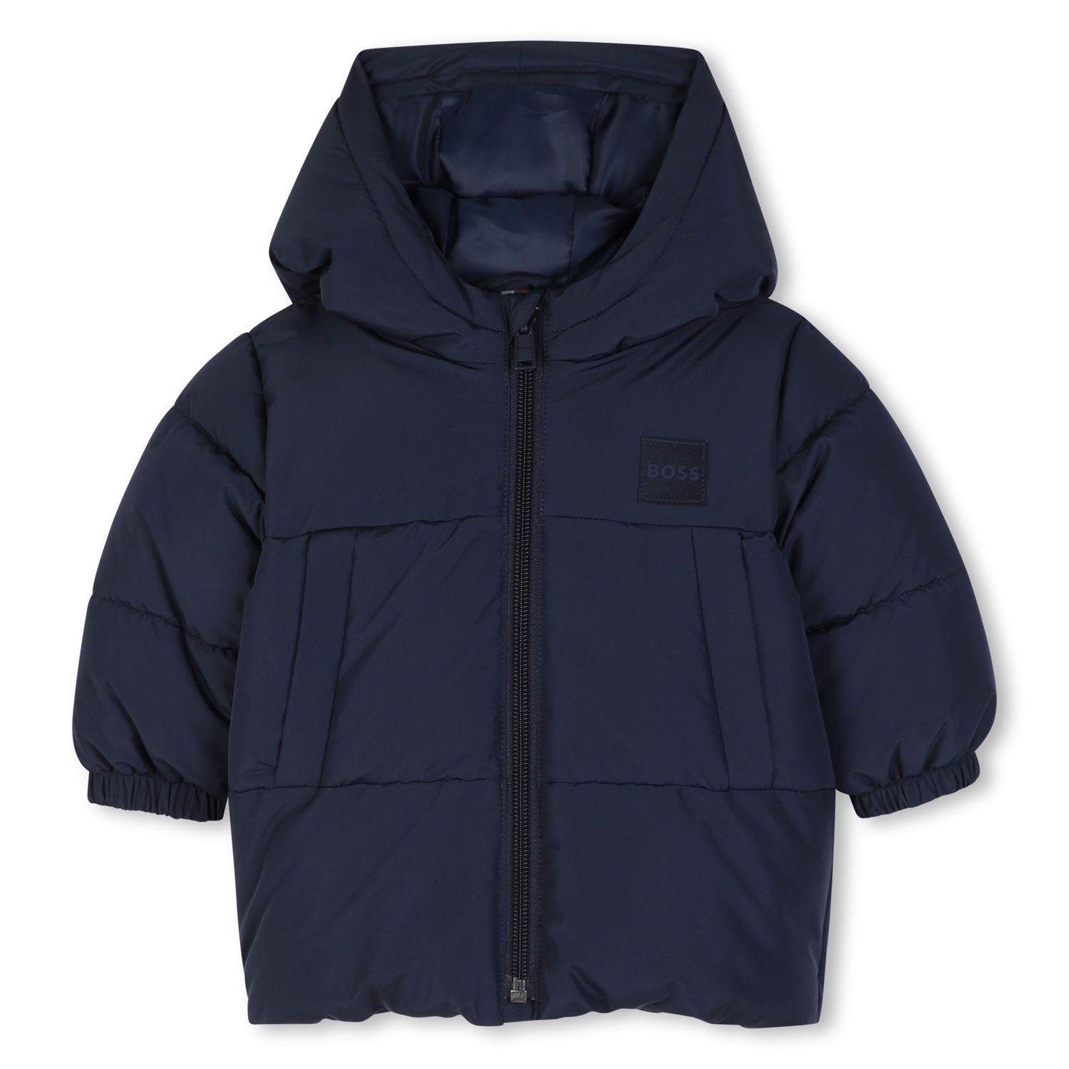 NAVY HOODED PUFFER JACKET / J53508-849