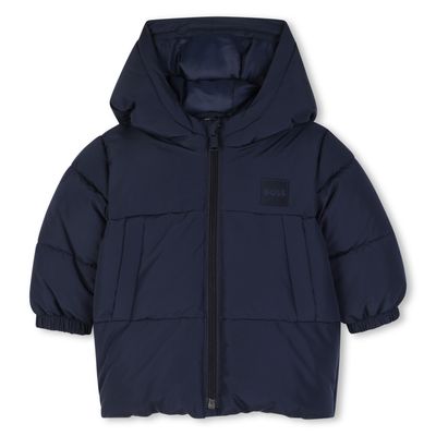 NAVY HOODED PUFFER JACKET / J53508-849
