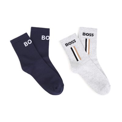 2PACK NAVY & LIGHT GREY SOCK BOSS LOGO / J53592-849