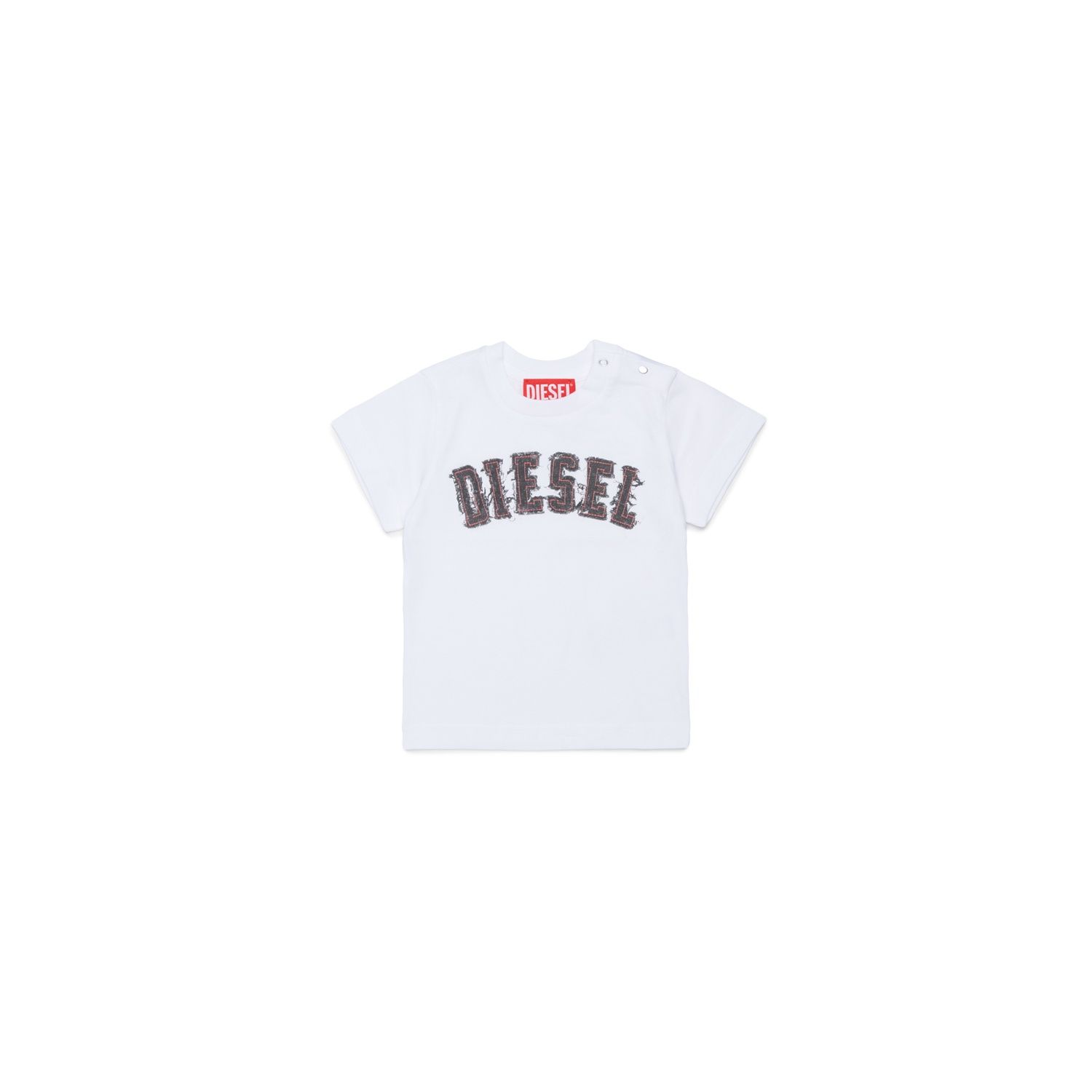 WHITE TSHIRT SHORT SLEEVE BLACK DIESEL LOGO / K00875-K100 WHITE TSHIRT SHORT SLEEVE BLACK DIESEL LOGO / K00875-K100